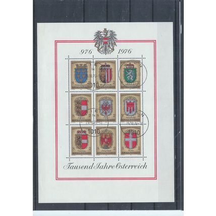 Austria stamps. 1976 Millenary of Austria sheet used (CTO) (AE759)