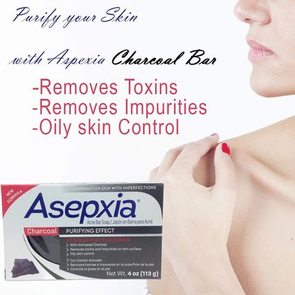 BUNDLE! (5) Asepxia Charcoal Cleansing Bar Soap - Charcoal, Neutral, Scrub
