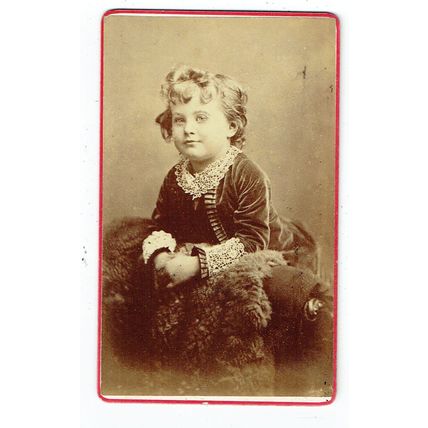 Victorian cdv photo infant leaning on chair Dublin photographer