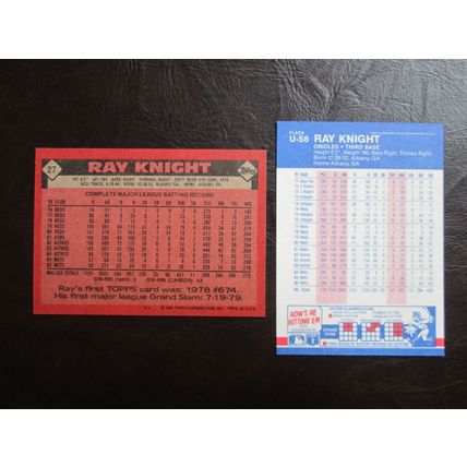 Two (2) Ray Knight Baseball Cards - See Pictures and Description Below