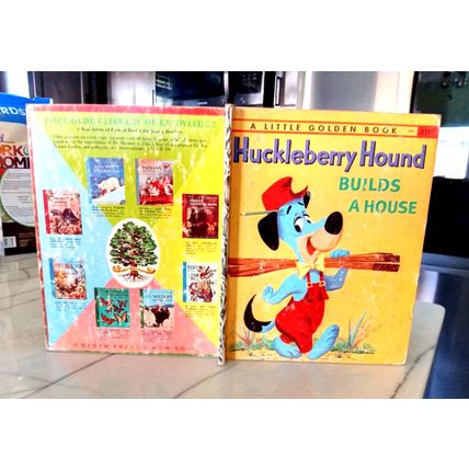Old Little Golden Book Huckleberry Hound Builds A House (B) Second Edition 1959