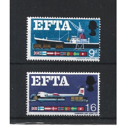 GB.European Free Trade Association set of 2.Mounted Mint.Jul25b