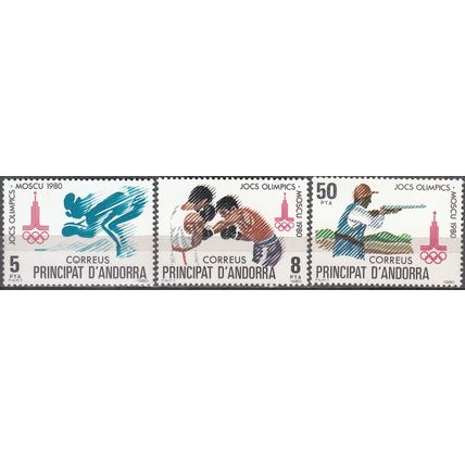 Andorra Español 1980 Michel 133 - 135 Neuf ** Cote (2008) 1.50 € Jeux de Moscou