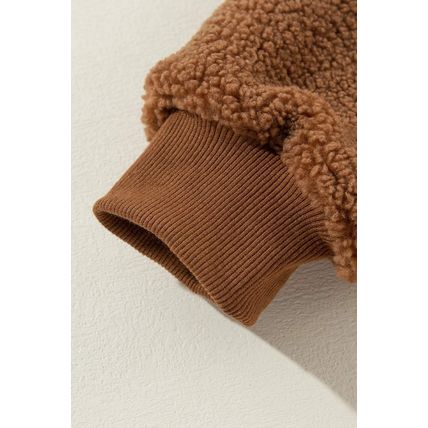 Redwood Burl Sherpa Ribbed Baseball Collar Bomber Jacket