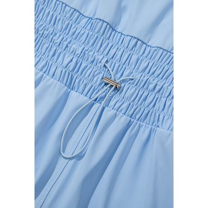 Myosotis Plain Sleeveless Loop Drawstring Cinched Waist Romper