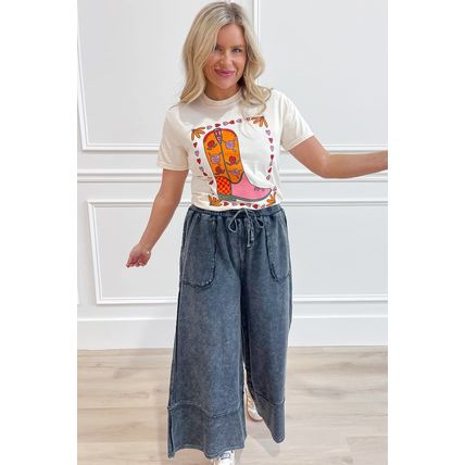 White Floral Cowgirl Boots Printed Casual T Shirt