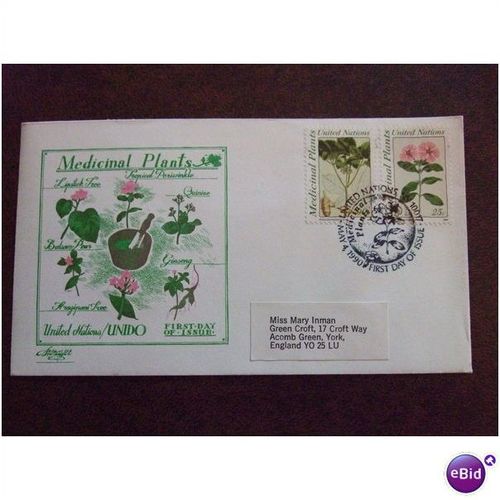 United Nations 1990 Medicinal plants FDI Cover SHS