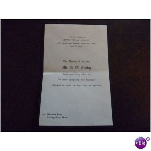 1944 GB King George VI Mourning Cover George W Cooley Rickmansworth