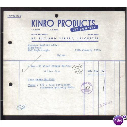 KINRO PRODUCTS,RUTLAND ST ,LEICESTER, 13JAN53