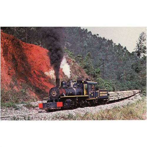 Railway Postcard Brazilian 2-6-2 6 CAJAMAR Sau Paulo Brazil 1978 2' Gauge Loco