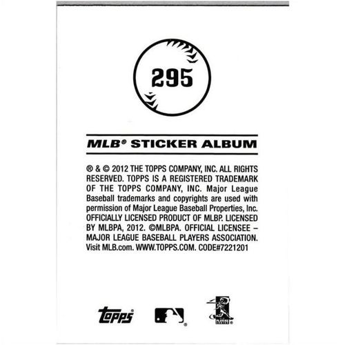 2012 Topps MLB Sticker Collection - #295 - Madison Bumgarner