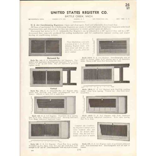 united states register company 1938 air conditioning vintage catalog