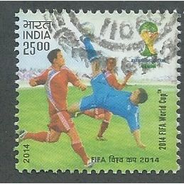IND 2014 25R 'FOOTBALL WORLD CUP ' FINE USED (EBID50-959)