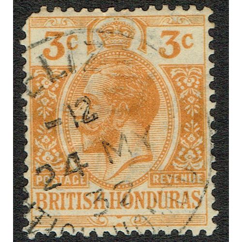 British Honduras 1913 3c Orange SG103 FU