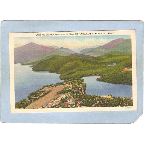 New York Lake Placid Lake Placid & Mirror Lake From Airplane ny_box5~1712