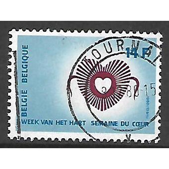 BELGIUM 1980 HEART WEEK 14F EMBLEM OF CARDIOLOGICAL SG2609 FINE USED