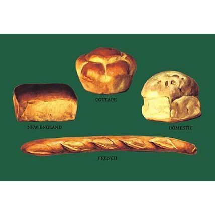 New England, Cottage, Domestic, and French Breads 20 x 30 Poster