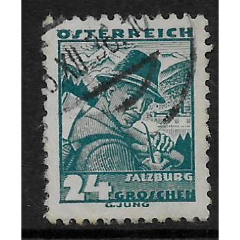 AUSTRIA 1934 24g TURQUOISE SG 725 FINE USED#