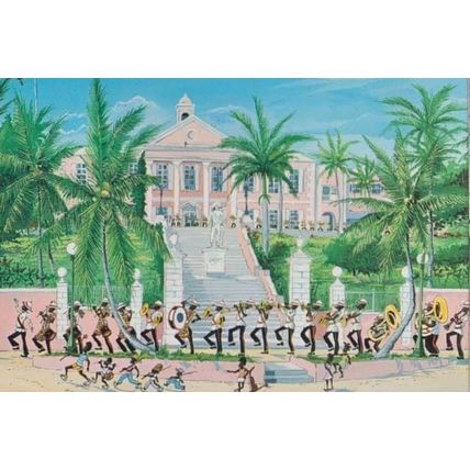 Bahamas Changing The Guard Tropical Police Policeband Postcard