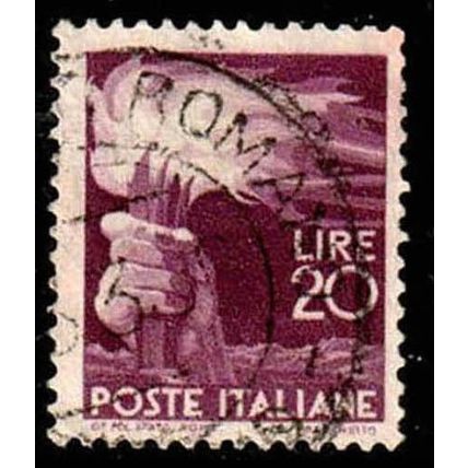 Italy 1945 Democracy 20L Used Stamp,