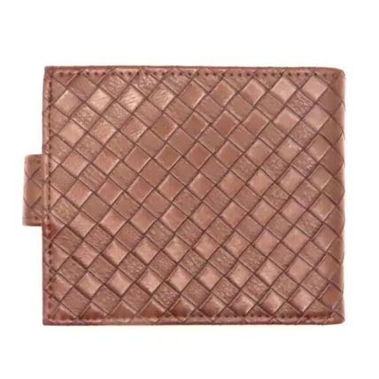 Brown Weave Pattern Wallet 10 CM Mens Comes Boxed Gift Male Purse Money Coins