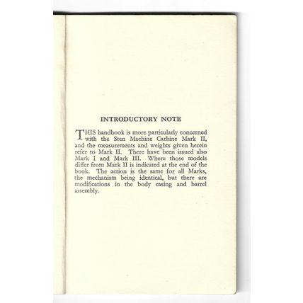 WWII - MANUAL OF THE STEN GUN with NOTES ON THE NORTHOVER - MANDERS & CAPPER