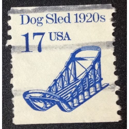 US Stamp #2135 used: 1986 17c Dog Sled [2]