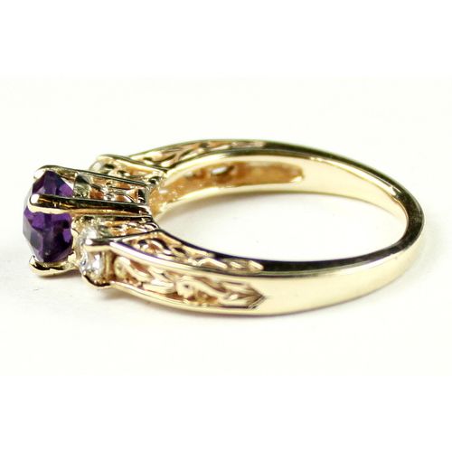 Amethyst w/ 2 Accents, 10KY Gold Ring, R245