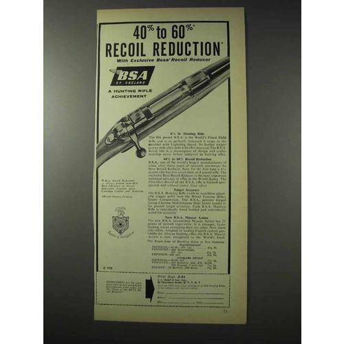 1958 BSA Rifle Ad - Recoil Reduction