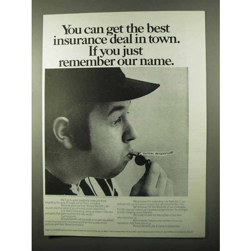 1971 Mutual Benefit Life Insurance Ad - Best Deal