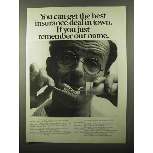1971 Mutual Benefit Life Insurance Ad - Get Best Deal