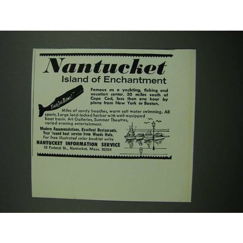 1971 Nantucket Information Service Ad - Island of Enchantment