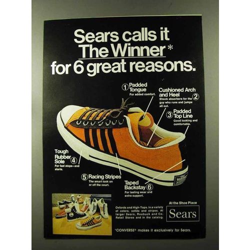 1973 Sears The Winner Converse Shoe Ad - Great Reasons