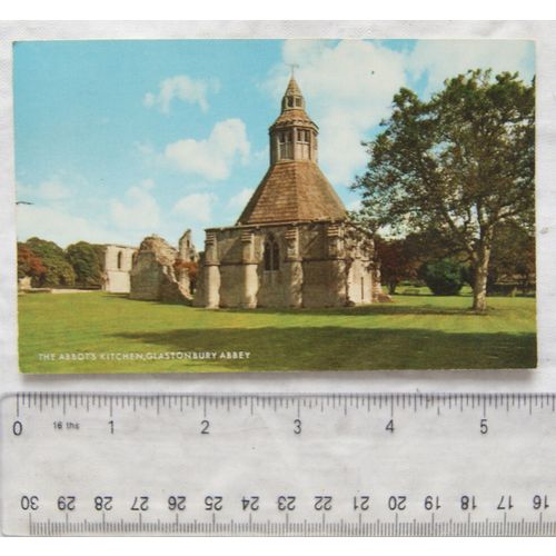 1979 postcard The Abbot's Kitchen, Glastonbury Abbey