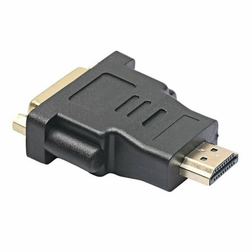 HDMI Male to DVI (24+5) Female Adapter - Gold Connector - Black