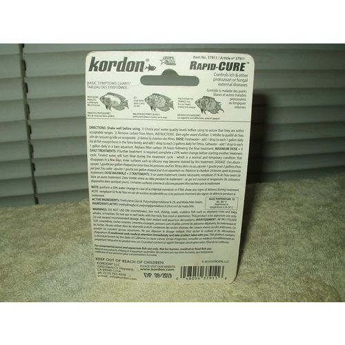 kordon aquarium rapid-cure for ich & parasites 3/4 oz treats 400 gallons
