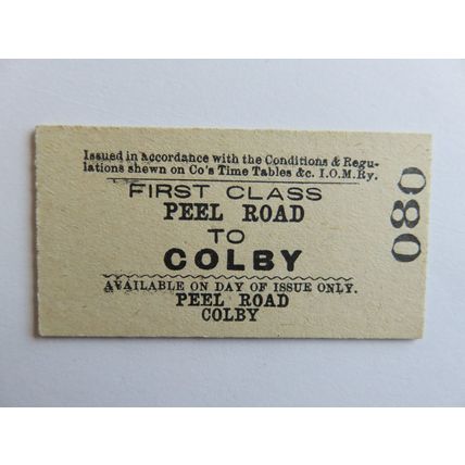 Isle of Man Railway Peel Road-Colby Ticket #55