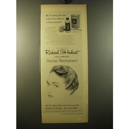 1950 Richard Hudnut Home Permanent Ad - It's the waving lotion