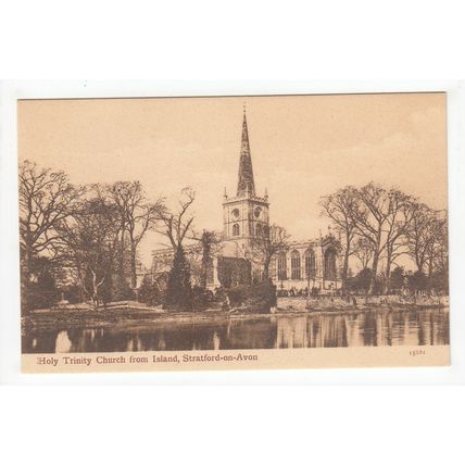 Holy Trinity Church from Island Stratford-on-Avon Postcard 15881