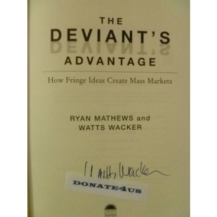 SIGNED DEVIANT'S ADVANTAGE by RYAN MATTHEWS & WATTS WACKER 1st EDITION HDCJ