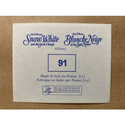 Snow White and the Seven Dwarfs Sticker # 91 (A) unused 1994 Panini Disney