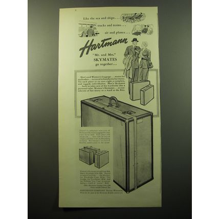 1950 Hartmann Skymates Luggage Ad - Like the sea and ships