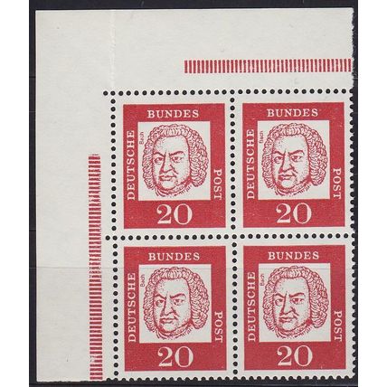 GERMANY BUND [1961] MiNr 0352 y P OR 4er ( **/mnh ) [01] Eckrand