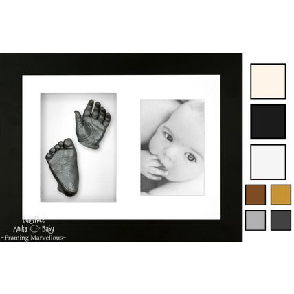 New Baby Casting Kit Black Display Frame Photo 3D Hand Foot Cast Gift BabyRice