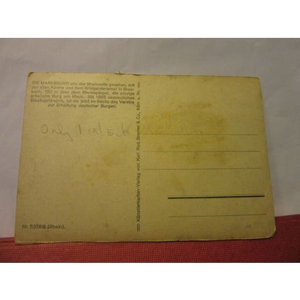 MARKSBURG, RHEIN, GERMANY unused antique postcard /