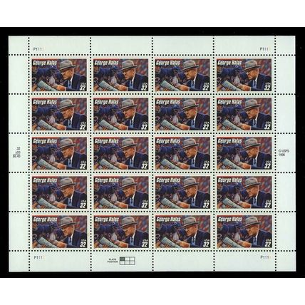 George Halas Football Coach Sheet of Twenty 32 Cent Postage Stamps Scott 3150