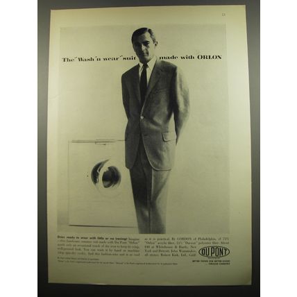 1955 Du Pont Suit by Gordon of Philadelphia Ad - The Wash 'n wear Suit