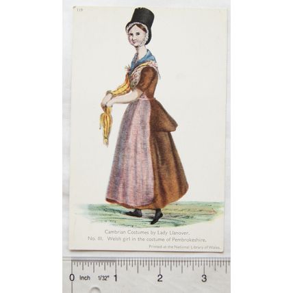 vintage postcard Cambrian Costume by Lady Llanover, Costume of Pembrokeshire