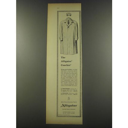 1956 Alligator Coacher Coat Advertisement