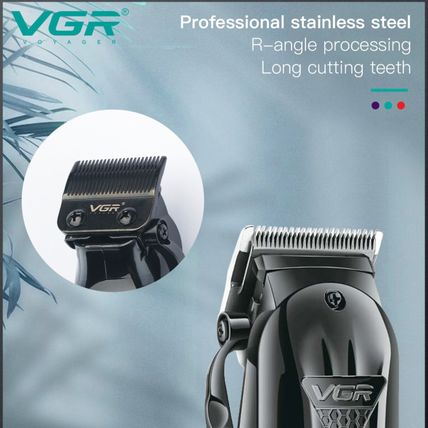 VGR Cordless Hair Clipper Professional Hair Trimmer Adjustable Taper Lever LED